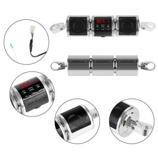 Premium Bluetooth Motorcycle Handlebar Speaker Stereo System - Image 8