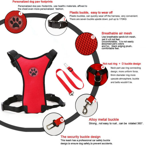 Dog Car Harness Seat Belt Restraint - Image 7