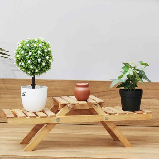 Large Indoor Wooden Multi Tier Plant Holder Shelf Stand - Image 4