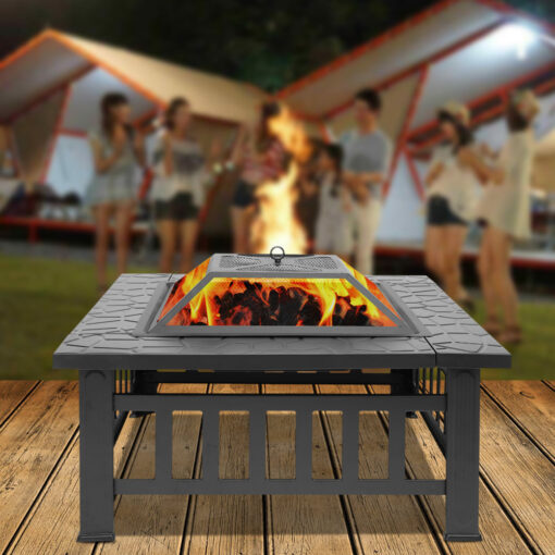 Outdoor Modern Square Patio Fire Pit Table - Image 10