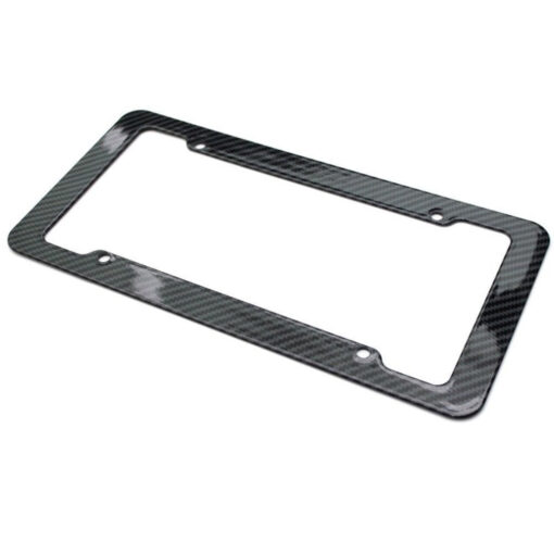 Premium Carbon Fiber Black Vehicle License Plate Holder Frame - Image 3