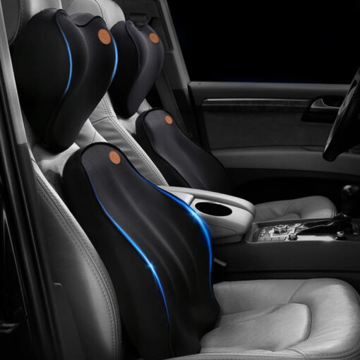 Car Seat Lumbar Back Support Pillow Cushion & Headrest - Image 5