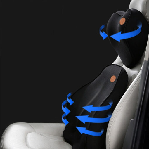 Car Seat Lumbar Back Support Pillow Cushion & Headrest - Image 3