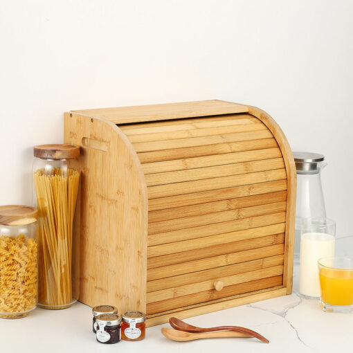 Large Modern Countertop Wooden Bread Storage Box - Image 3