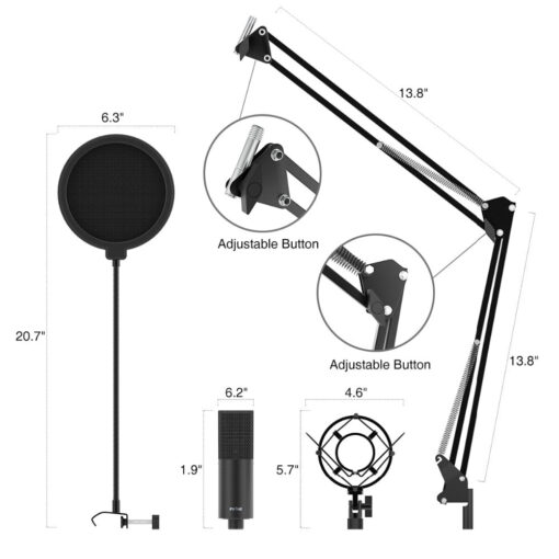 Premium USB Recording Studio Recording Microphone - Image 3