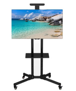 Premium Adjustable Universal Rolling Swivel TV Stand Cart