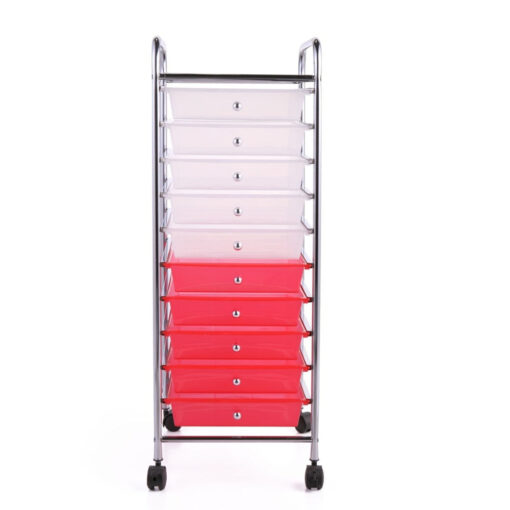 Heavy Duty 10 Drawer Rolling Storage Organizing Cart - Image 5