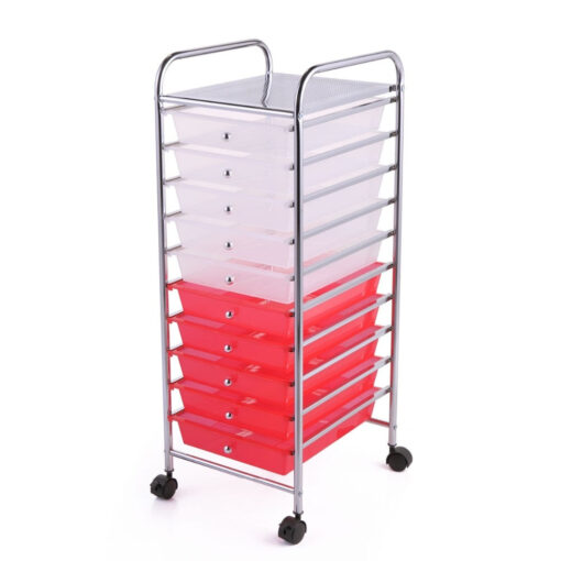 Heavy Duty 10 Drawer Rolling Storage Organizing Cart - Image 7