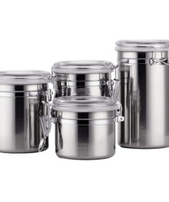 Stainless Steel Kitchen Storage Canister Set 4pcs