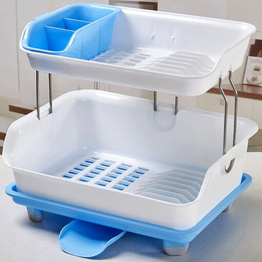 Compact 2 Tier Kitchen Dish Drying Drainer Rack - Image 5