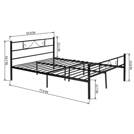 Premium Black Platform Metal Bed Frame - Image 2
