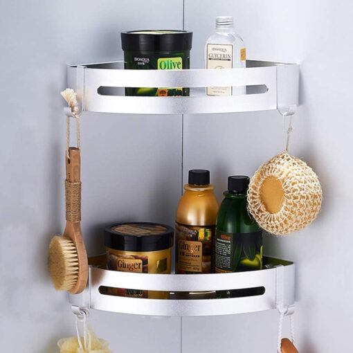 Large Wall Mounted Bathroom Shower Corner Shelf Caddy Rack