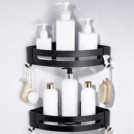 Large Wall Mounted Bathroom Shower Corner Shelf Caddy Rack - Image 3