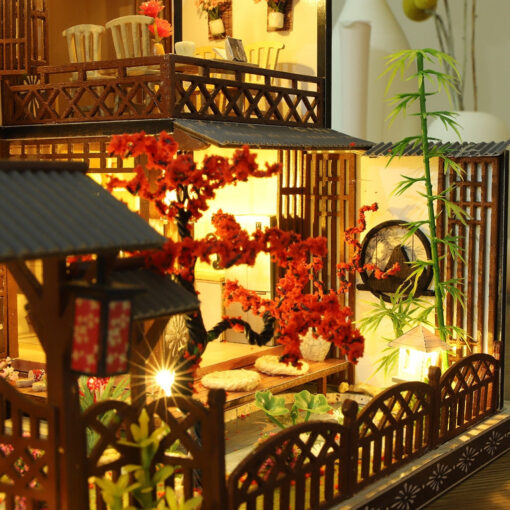 Large LED Glowing Modern Wooden DIY Doll House - Image 4