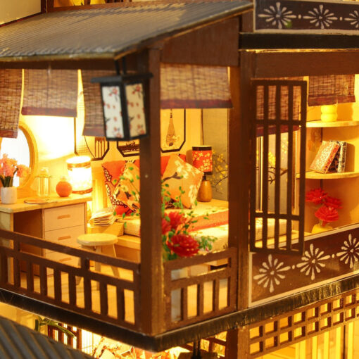 Large LED Glowing Modern Wooden DIY Doll House - Image 19