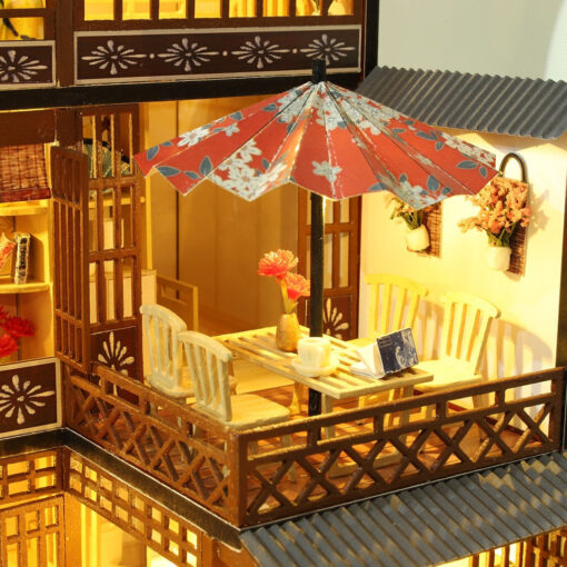 Large LED Glowing Modern Wooden DIY Doll House - Image 12
