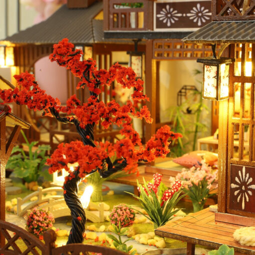 Large LED Glowing Modern Wooden DIY Doll House - Image 11