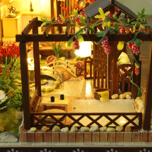 Large LED Glowing Modern Wooden DIY Doll House - Image 14