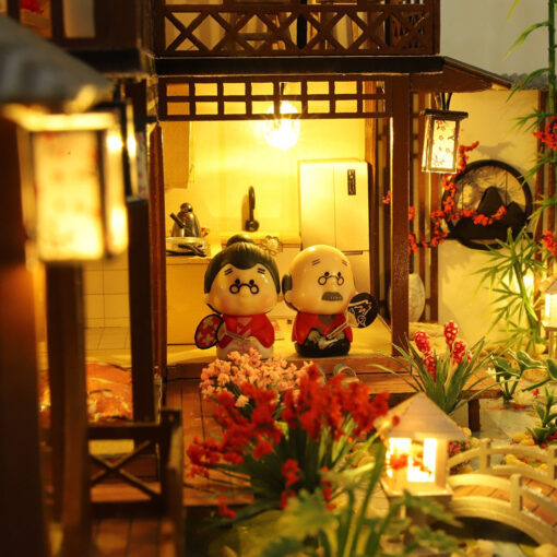 Large LED Glowing Modern Wooden DIY Doll House - Image 5
