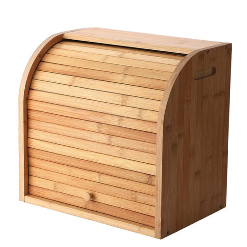 Large Modern Countertop Wooden Bread Storage Box - Image 2