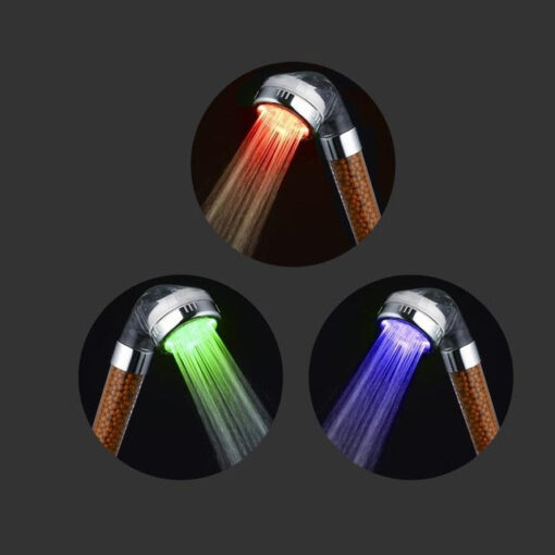 LED High Pressure Handheld Shower Head With Lights - Image 2