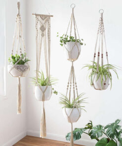 Premium Macrame Ceiling Hanging Planter Holder 4 Pack