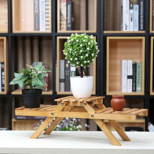 Large Indoor Wooden Multi Tier Plant Holder Shelf Stand - Image 6