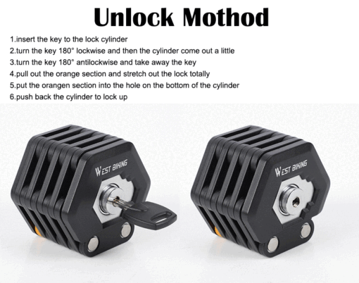 Foldable Bike Chain Cable Lock - Image 5