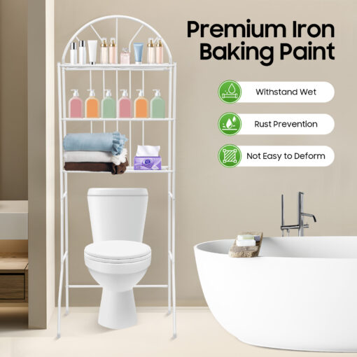 Large Over The Toilet Bathroom Space Saver Storage Shelf - Image 7