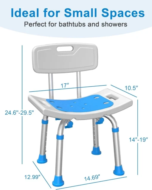 Heavy Duty Shower Chair with Removable Backrest - Image 4