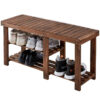 Large Spacious Entryway Shoe Organizer Storage Bench Rack