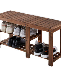 Large Spacious Entryway Shoe Organizer Storage Bench Rack