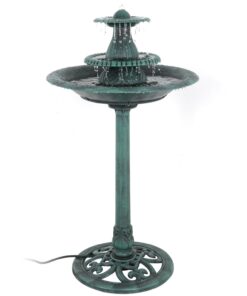 Outdoor Freestanding Bird Bath Water Fountain