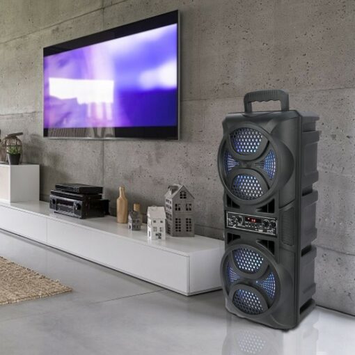 Portable Compact Dual DJ Bluetooth Party Box Speaker With Lights - Image 3