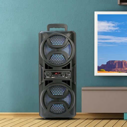 Portable Compact Dual DJ Bluetooth Party Box Speaker With Lights - Image 2