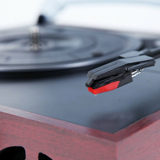 Portable Vintage Vinyl Record Turntable Player With Speakers - Image 3
