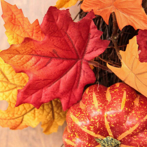 Festive Autumn / Fall Pumpkin Leaves Door Wreath - Image 8