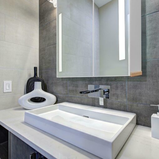 Large Wall Mounted Bathroom Recessed Medicine Cabinet With Mirror - Image 4