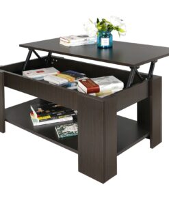 Large Wooden Solid Pop Up Lifting Top Storage Coffee Table