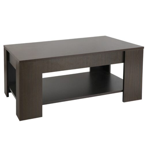 Large Wooden Solid Pop Up Lifting Top Storage Coffee Table - Image 4