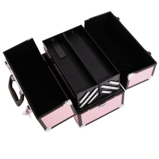 Large Compact Traveling Makeup Organizer Suitcase Box - Image 2