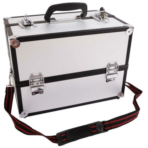 Large Compact Traveling Makeup Organizer Suitcase Box - Image 4