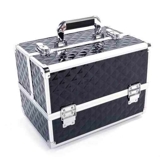 Large Compact Traveling Makeup Organizer Suitcase Box - Image 6