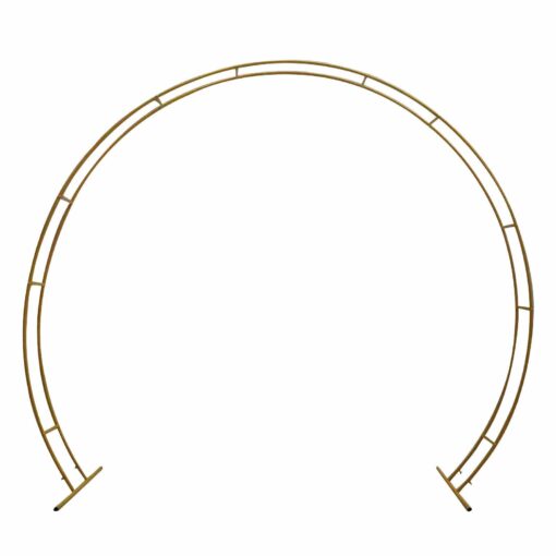 Golden Rustic Round Circle Wedding Arch Trellis 7.5' - Image 2