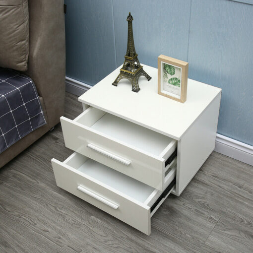 Luxurious Modern LED Bedside Nightstand Drawer Storage Table - Image 3