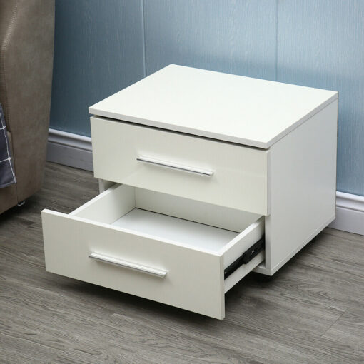Luxurious Modern LED Bedside Nightstand Drawer Storage Table - Image 4