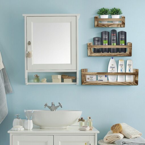 Premium Wall Mounted Floating Wooden Rustic Kitchen Shelves - Image 7