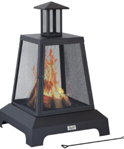 Large Portable Outdoor Backyard Wood Burning Fire Pit 26"