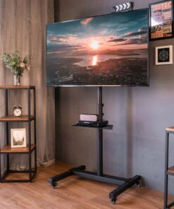 Portable Rolling Mobile TV Cart Stand On Wheels