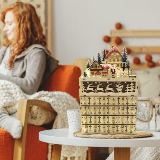 Large Wooden Christmas Advent Countdown Calendar - Image 4